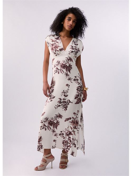 abito lungo in raso stampato Liu Jo | CA6298 TS061P9654