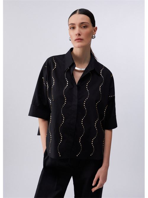 camicia con applicazioni gioiello Liu Jo | CA6345 TS24622222