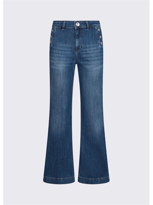 jeans flare a vita alta con bottoni Liu Jo | UA6162 D027578988