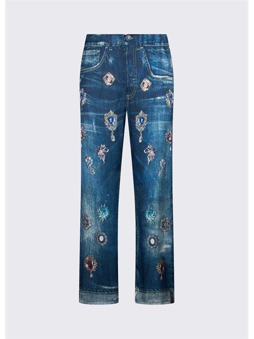 pantaloni straight con stampa digitale Liu Jo | UA6311 T595879045