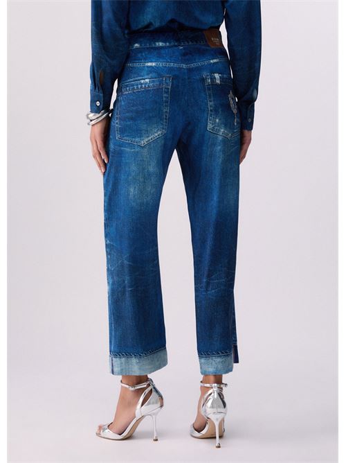 pantaloni straight con stampa digitale Liu Jo | UA6311 T595879045