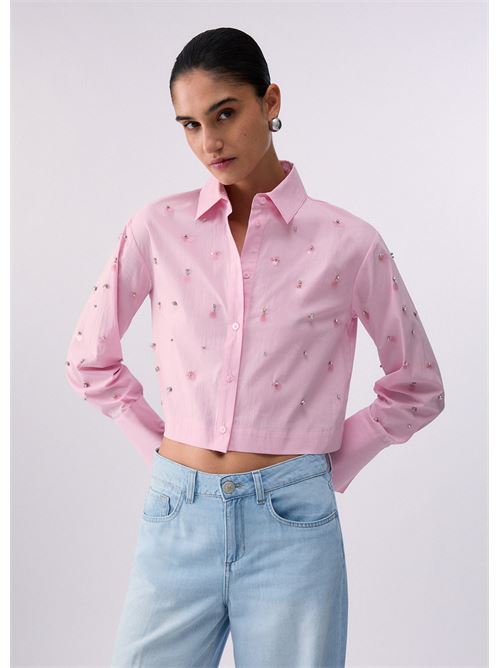 camicia boxy con ricami gioiello Liu Jo | WA6173 T039A32802