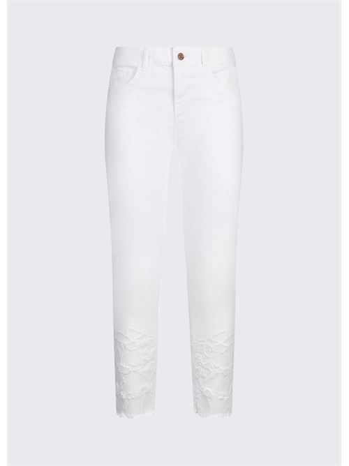 pantaloni skinny con ricamo sangallo Liu Jo | WA6260 T367AP9255