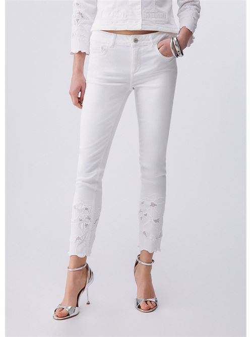 pantaloni skinny con ricamo sangallo Liu Jo | WA6260 T367AP9255