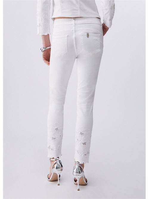 pantaloni skinny con ricamo sangallo Liu Jo | WA6260 T367AP9255