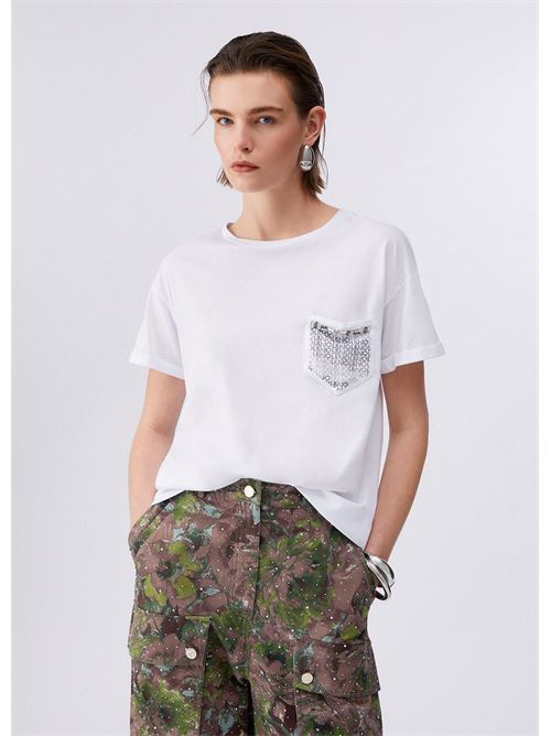 t-shirt con tasca gioiello Liu Jo | WA6372 JS923P9444