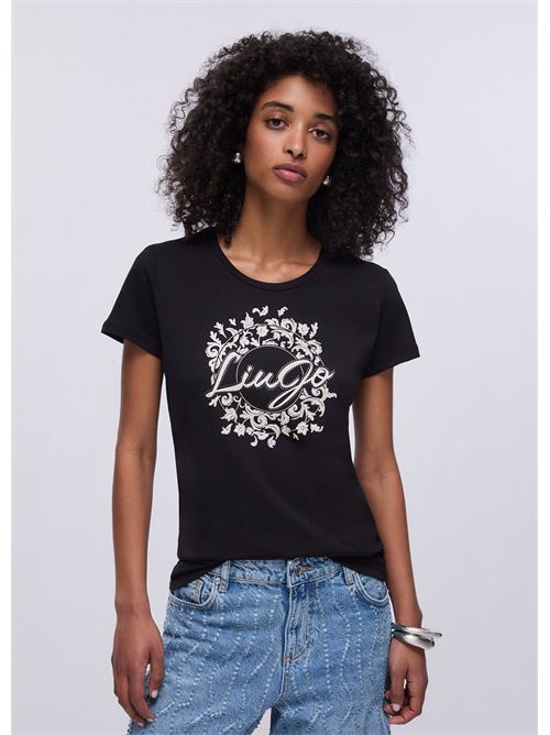 t-shirt con stampa e strass Liu Jo | WA6493 JS923P9354