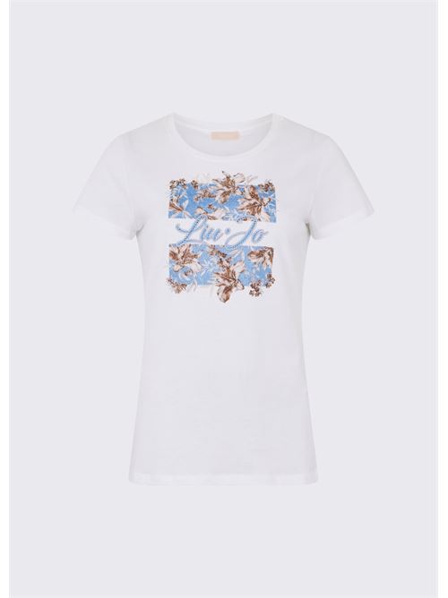 t-shirt con stampa e strass Liu Jo | WA6493 JS923P9600