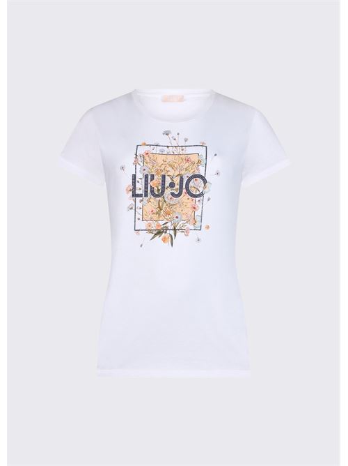 t-shirt con stampa e strass Liu Jo | WA6493 JS923P9604