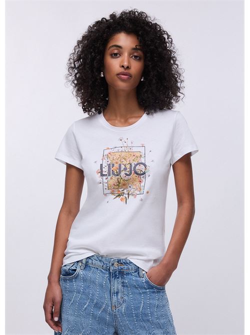 t-shirt con stampa e strass Liu Jo | WA6493 JS923P9604
