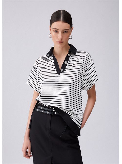 polo a righe con bottoni gioiello Liu Jo | WA6495 J4909P9442