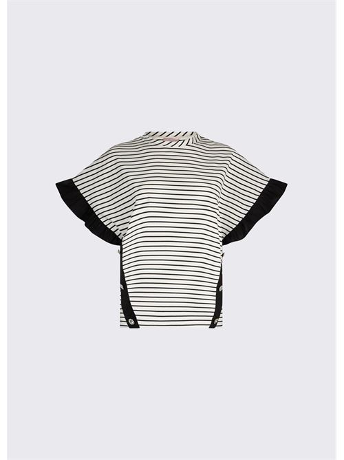 t-shirt a righe con bottoni gioiello Liu Jo | WA6496 J4909P9442