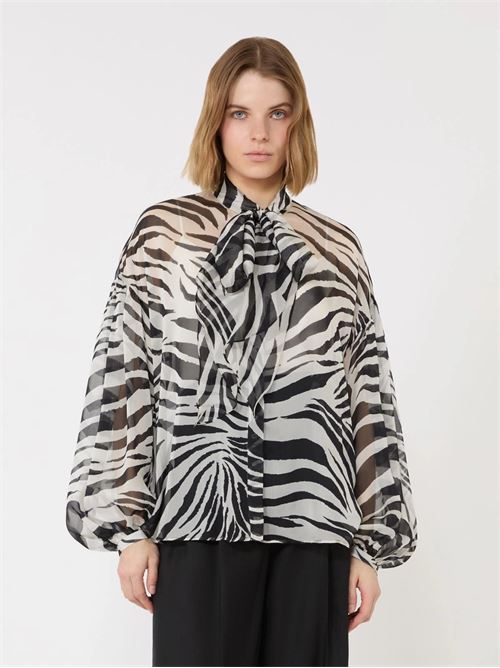 blusa in chiffon di seta stampata Max Mara Studio | 2616261012002