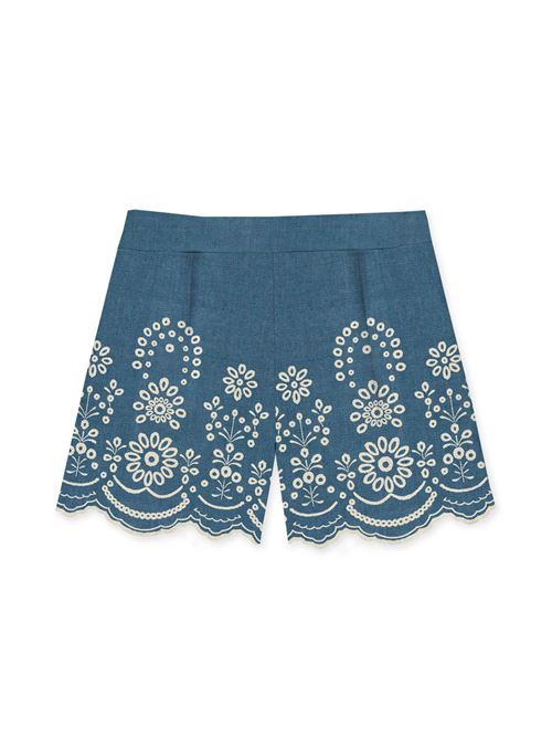 bermuda in denim e san gallo MC2 Saint Bart | AMANI00473L