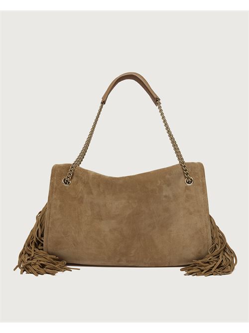 borsa venus peach fringe midi a spalla in suede Orciani | B02212 PFGBI