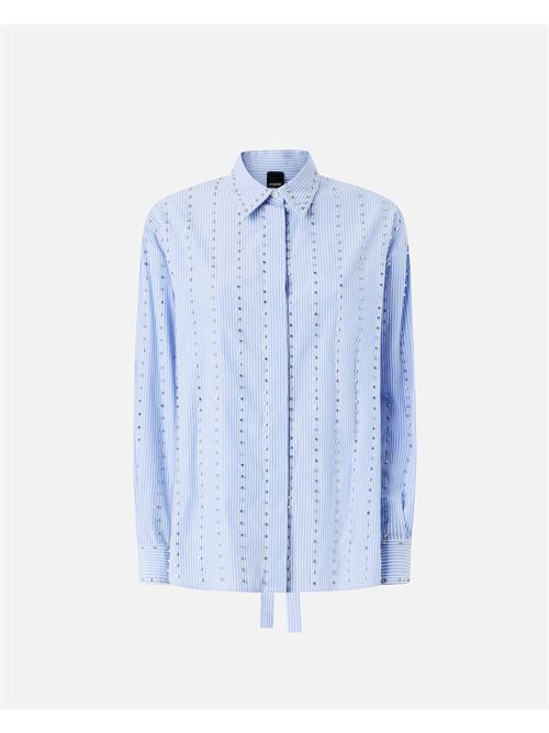camicia a righe con decorazione gioiello Pinko | 106225 A32RZE5