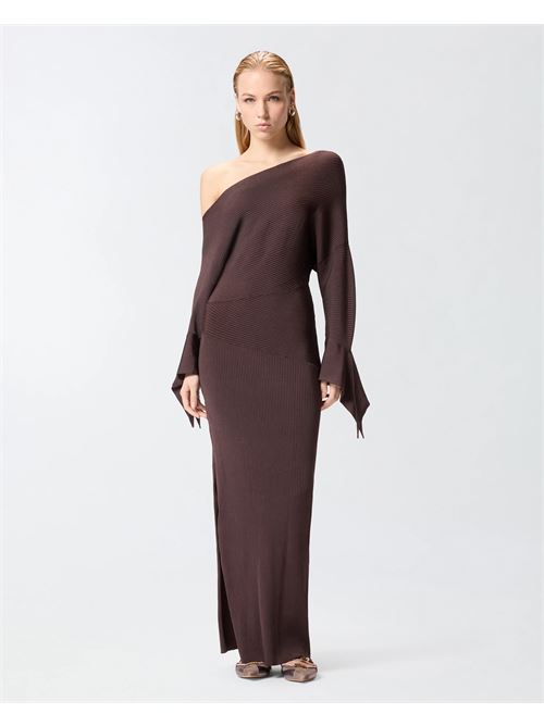 abito lungo a costine con scollo asimmetrico Pinko | 106313 A347L78