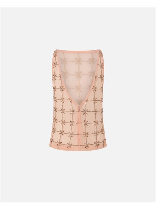 top smanicato in tulle con cristalli Pinko | 106437 A32BZN6