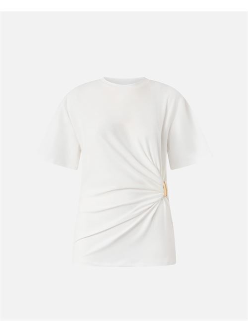 t-shirt con drappeggio e dettaglio dorato Pinko | 106455 A35DZ05