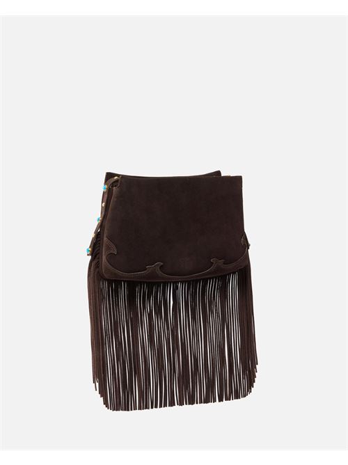 borsa a tracolla piccola one, two, three bag in suede con frange Pinko | 106665 A0F6M11P