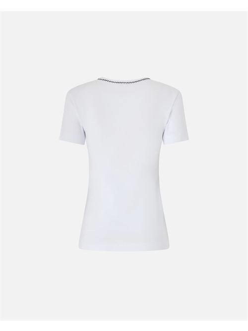 t-shirt a costine con ricamo love birds Pinko | 106815 A3ALZZ1