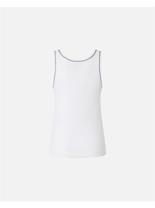 canotta a costine con ricamo love birds Pinko | 106816 A3ALZZ1