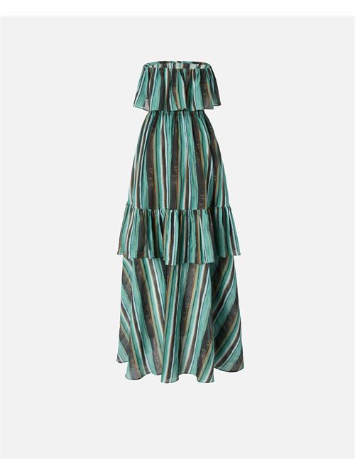 abito lungo in mussola con stampa a righe pennellate Pinko | 106878 A3CHSD3