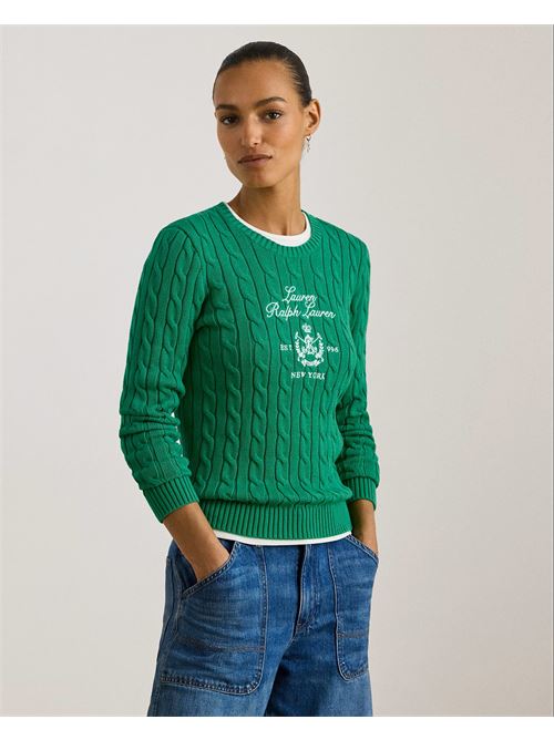 maglia a trecce con stemma ricamato Polo Ralph Lauren | 200P03508002