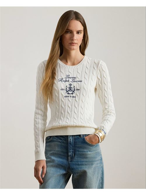 maglia a trecce con stemma ricamato Polo Ralph Lauren | 200P03508003