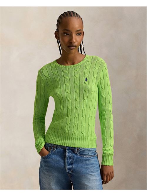 maglia a girocollo in cotone a trecce Polo Ralph Lauren | 211971869504