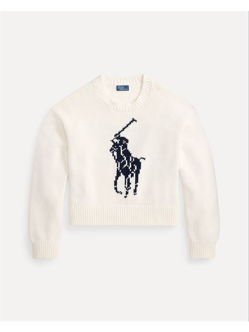 maglia a girocollo in cotone big pony Polo Ralph Lauren | 211A96234002