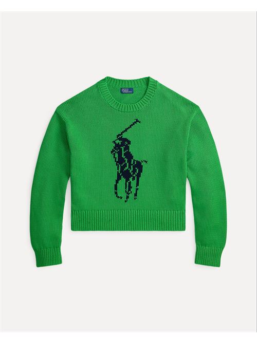 maglia a girocollo in cotone big pony Polo Ralph Lauren | 211A96234003