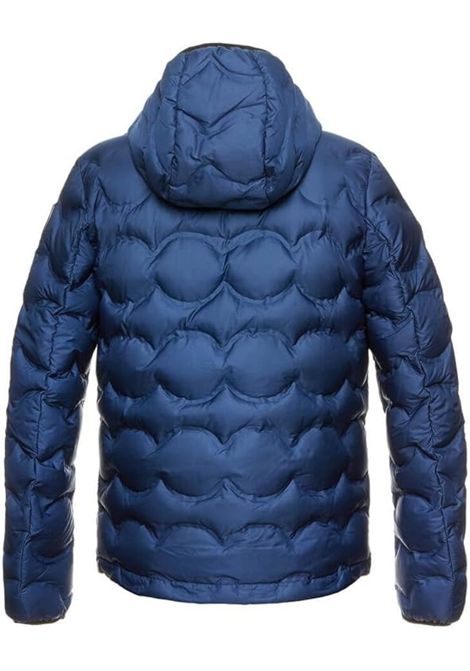 Piumino Blu Pier con Cuciture Nastrate ad Angoli e Cappuccio Fisso BLAUER | Piumino | BLUC03084004736891