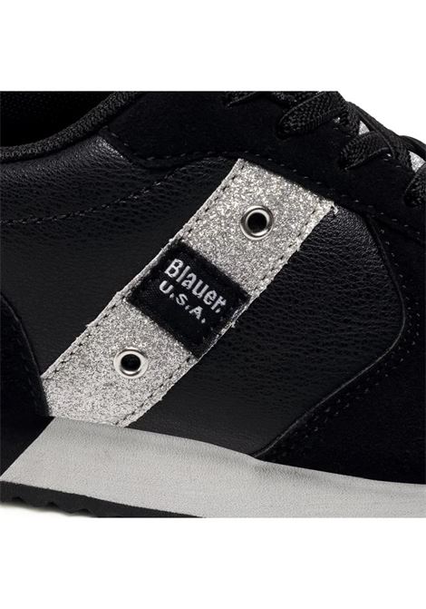 Sneakers Donna Lilli Nere in Similpelle con Dettagli Argento BLAUER | Scarpa | F0LILLI02/PUCBLACK