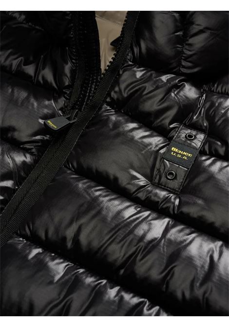 Piumino Nero Adams in Eco Nylon Micro-Rip con Cappuccio BLAUER | Piumino | BLUC02083005958999TT