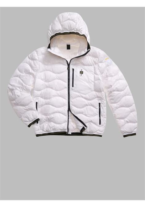 Piumino bianco Wave con Trapuntatura a Onde e Cappuccio BLAUER | Piumino | BLUC03005006355112