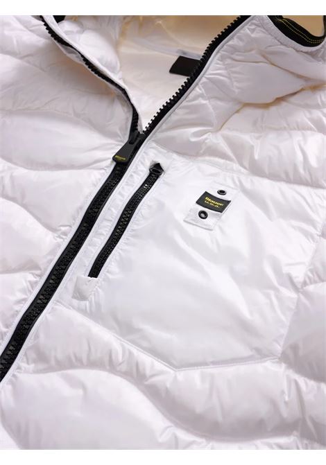 Piumino bianco Wave con Trapuntatura a Onde e Cappuccio BLAUER | Piumino | BLUC03005006355112