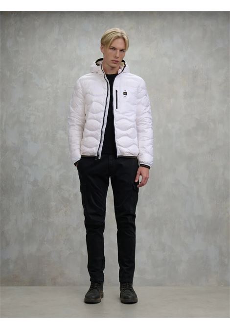 Piumino bianco Wave con Trapuntatura a Onde e Cappuccio BLAUER | Piumino | BLUC03005006355112