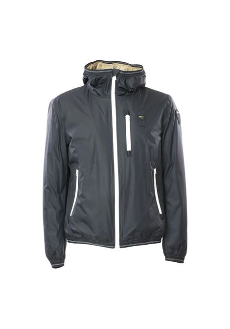 Giubbino Nero con Interno Beige e Dettagli Bianchi BLAUER | Piumino | BLUC11013006007999