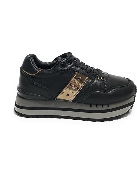 Sneakers Donna Epps01 Nere in Pelle con Dettagli Laminati BLAUER | Scarpa | EPPS01/LEABLK