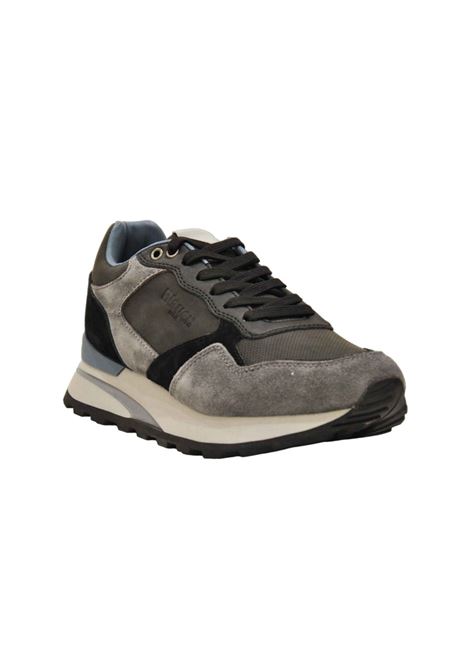 Sneakers Mars Grigie in Pelle Scamosciata con Dettagli a Contrasto BLAUER | Scarpa | MARS03/NUSDKG/BLK