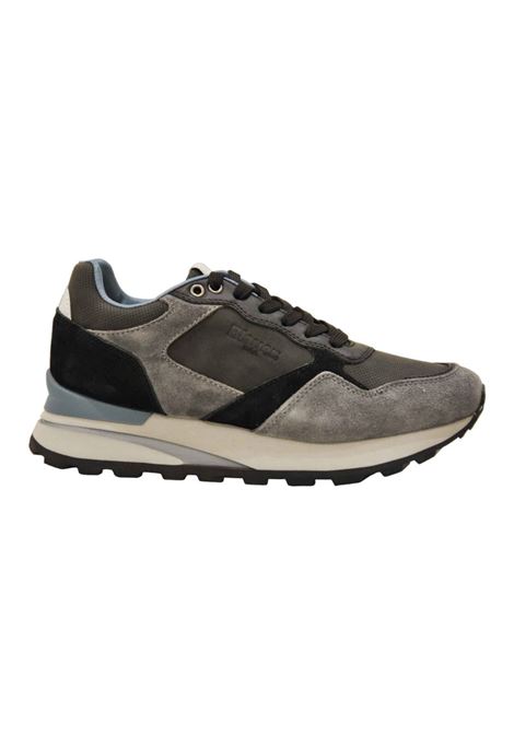 Sneakers Mars Grigie in Pelle Scamosciata con Dettagli a Contrasto BLAUER | Scarpa | MARS03/NUSDKG/BLK