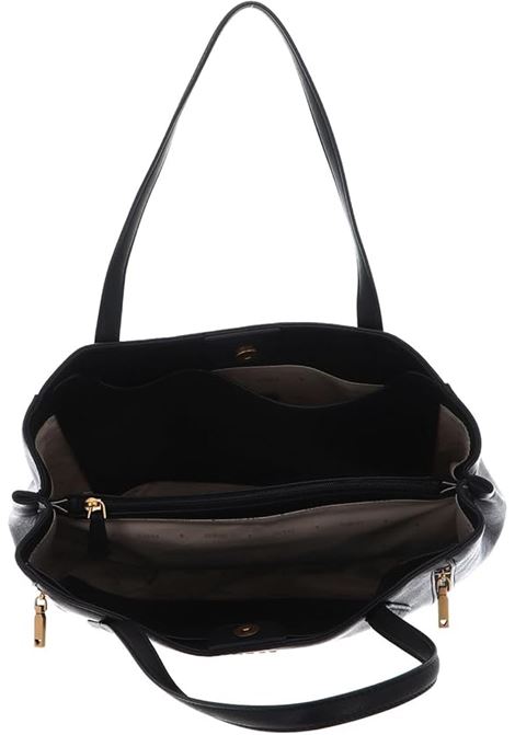 Shopper Guess nera in ecopelle con zip laterali e triplo comparto GUESS | Borsa | HWVB8977230BLA