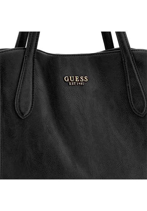 Shopper Guess nera in ecopelle con zip laterali e triplo comparto GUESS | Borsa | HWVB8977230BLA