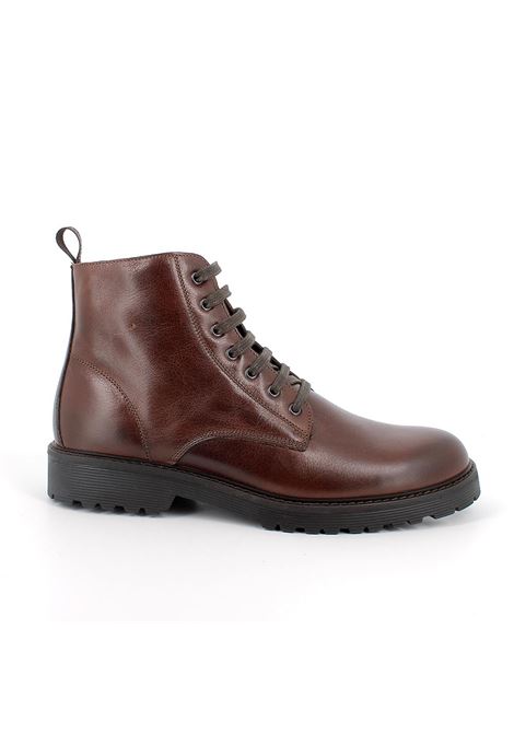 Scarponcini da uomo in pelle cuoio cerata con lacci e zip laterale IGI&CO | Scarpa | 4607211CUOIO