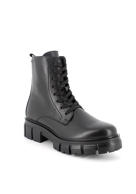 Anfibi Donna Neri in Pelle con Zip Laterale e Suola Chunky IGI&CO | Scarpa | 4664400NERO