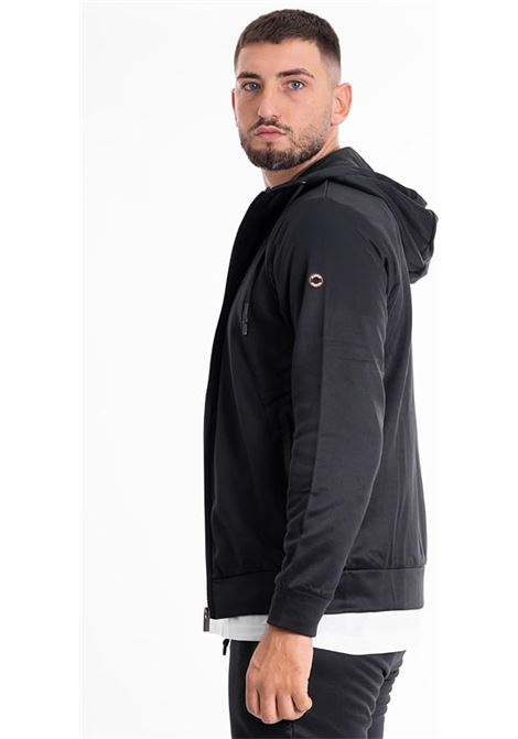 Felpa nera da uomo in tessuto tecnico con cappuccio e zip MARK-UP | Felpa | MK592016NERO