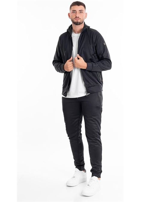 Felpa nera da uomo in tessuto tecnico con cappuccio e zip MARK-UP | Felpa | MK592016NERO
