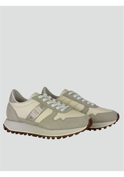 Sneakers Donna Millen Cream con Borchie e Dettagli a Contrasto BLAUER | Scarpa | MILLEN01/LESCRE