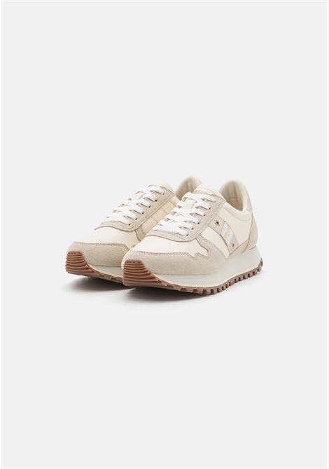 Sneakers Donna Millen Cream con Borchie e Dettagli a Contrasto BLAUER | Scarpa | MILLEN01/LESCRE